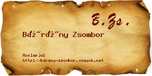 Bárány Zsombor névjegykártya