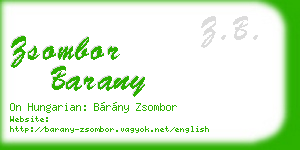 zsombor barany business card